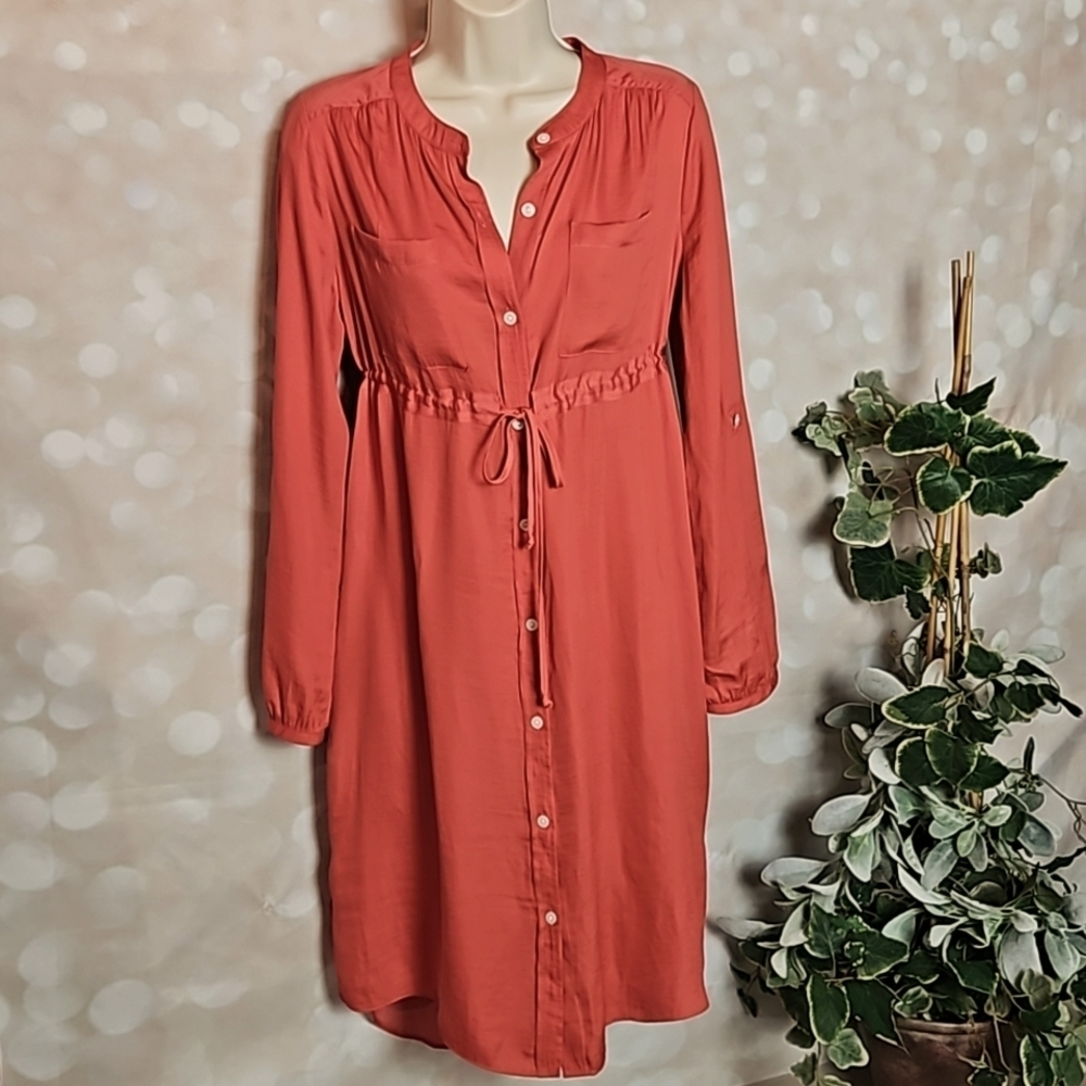 A.Glow | Deep Coral Lightweight Highwaisted Dress